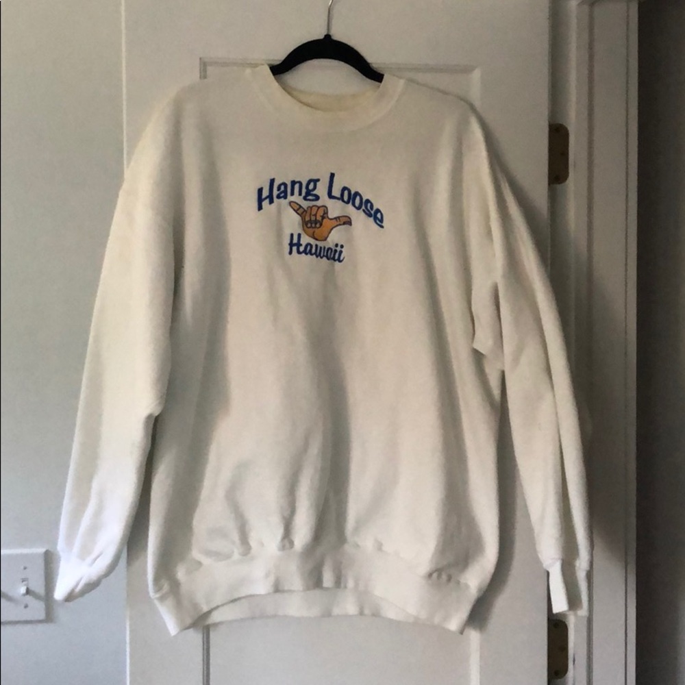 hawaii “hang loose” sweatshirt white